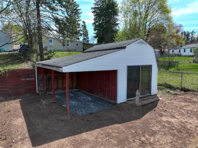 8 Batt St, Middletown, CT 06457 - view of outdoor structure featuring fence and a carport