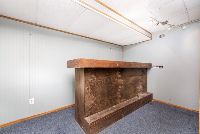 interior space featuring carpet and baseboards