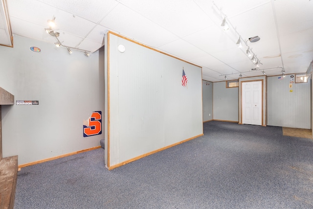 finished basement with carpet and baseboards