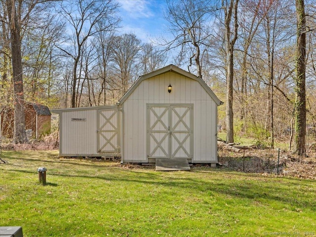 view of shed