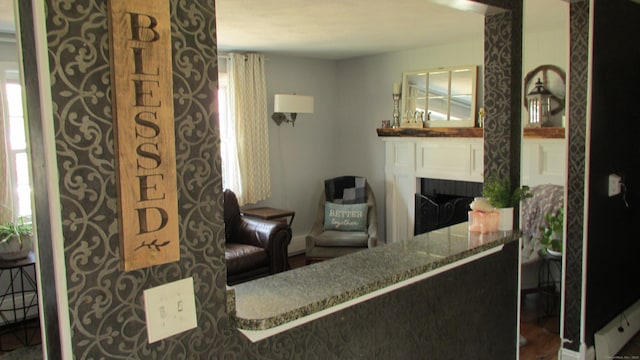 219 Forest St, East Hartford, CT 06118 - living room featuring a fireplace
