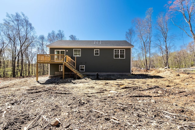 180 Tripp Hollow Rd, Brooklyn, CT 06234 - rear view of property with a deck and stairs