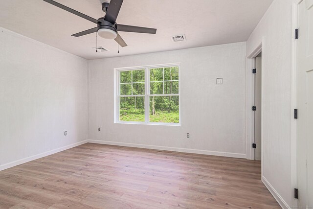 180 Tripp Hollow Rd, Brooklyn, CT 06234 - spare room with light wood-style flooring, a ceiling fan, and baseboards