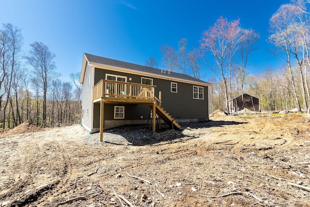 180 Tripp Hollow Rd, Brooklyn, CT 06234 - back of property featuring a deck and stairway