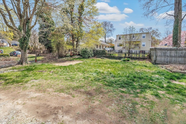 view of yard with fence