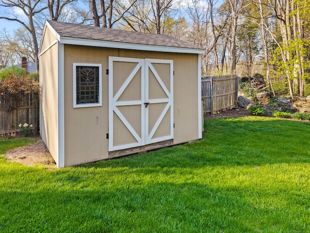 view of shed