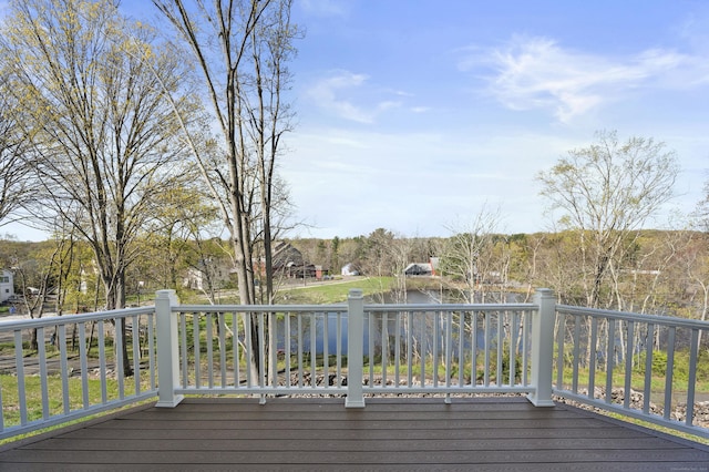 deck with a water view