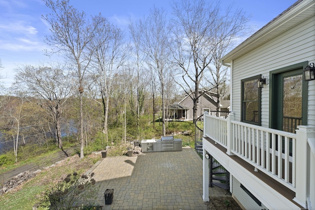 view of patio featuring a wooden deck