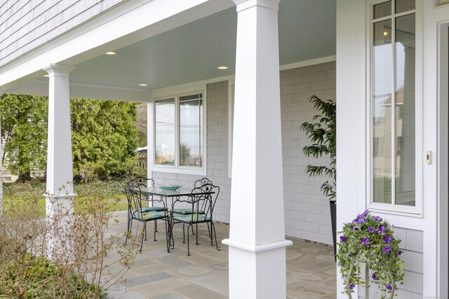 view of patio featuring outdoor dining space