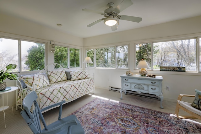 carpeted bedroom with multiple windows and baseboards