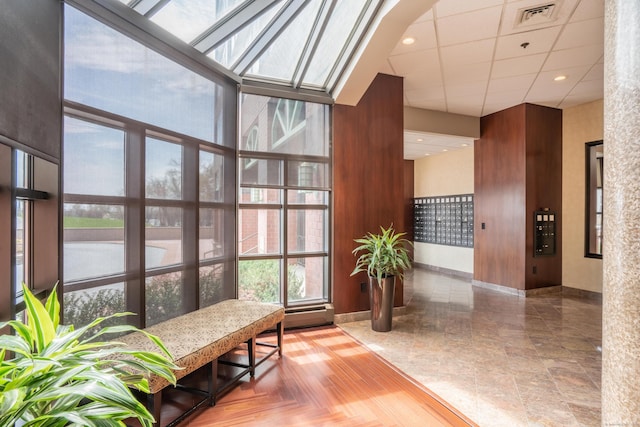 building lobby with visible vents