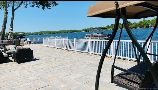 12 W Point Rd, East Hampton, CT 06424 - view of patio / terrace with a water view