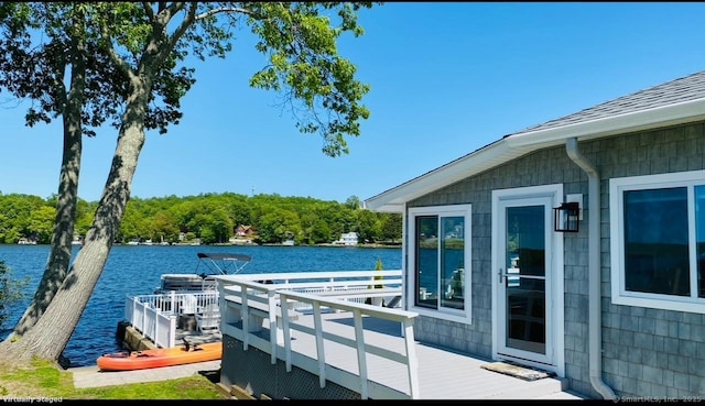 12 W Point Rd, East Hampton, CT 06424 - dock area featuring a deck with water view