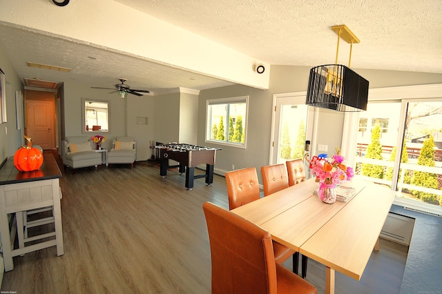 12 W Point Rd, East Hampton, CT 06424 - dining room with a textured ceiling, wood finished floors, and a healthy amount of sunlight
