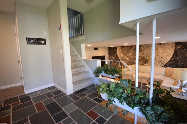 12 W Point Rd, East Hampton, CT 06424 - stairway featuring baseboards and recessed lighting