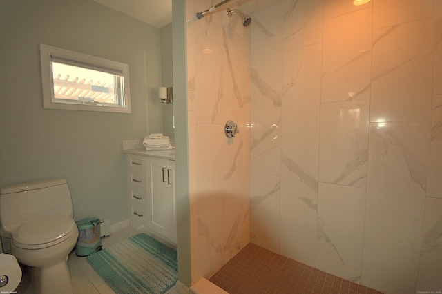 12 W Point Rd, East Hampton, CT 06424 - bathroom featuring toilet, a marble finish shower, and vanity