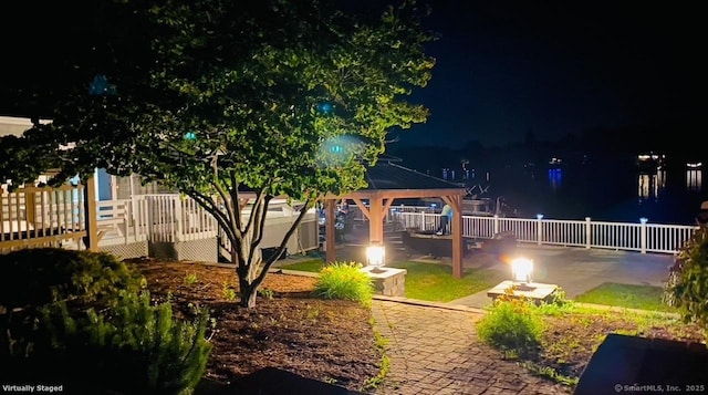 12 W Point Rd, East Hampton, CT 06424 - exterior space featuring a gazebo, a fenced backyard, and a patio area