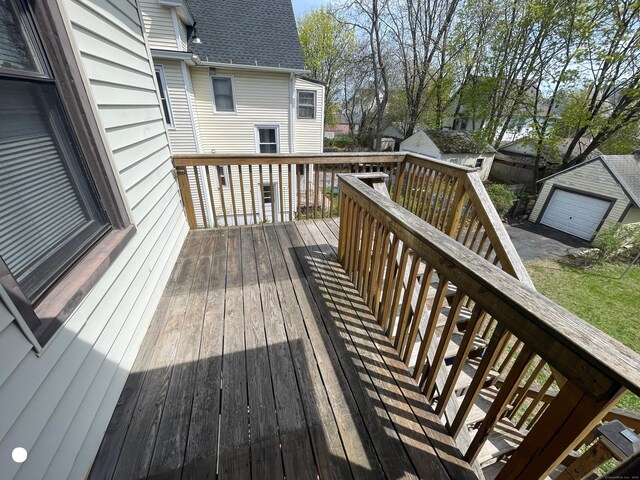 408 Blohm St, West Haven, CT 06516 - deck with an outbuilding and a garage