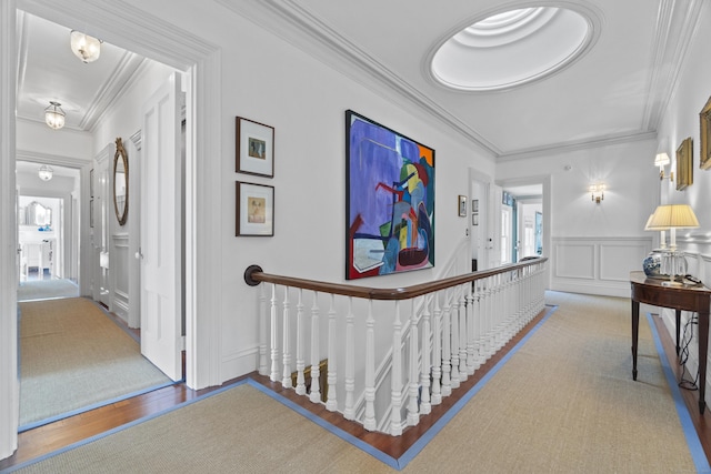 259 N Main St, Stonington, CT 06378 - corridor with an upstairs landing and crown molding