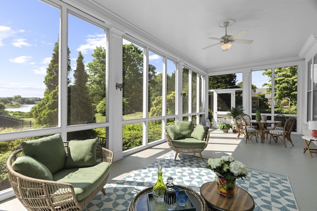 259 N Main St, Stonington, CT 06378 - sunroom / solarium with an outdoor hangout area, plenty of natural light, and ceiling fan
