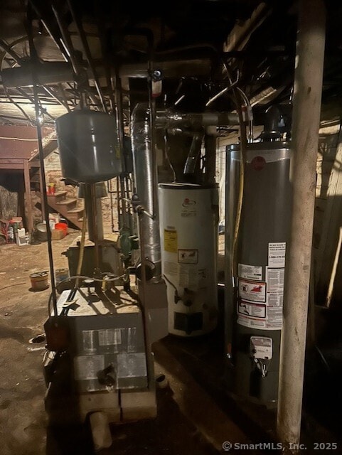 utility room with water heater