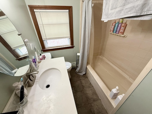 5 Hampton Rd, Enfield, CT 06082 - full bath featuring vanity, shower / tub combo, and a baseboard heating unit