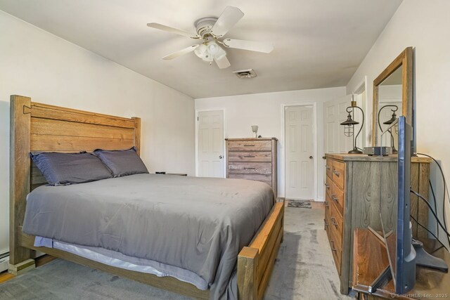 330 Flagler Ave, Stratford, CT 06614 - bedroom with ceiling fan and a baseboard radiator