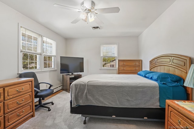 330 Flagler Ave, Stratford, CT 06614 - carpeted bedroom with baseboard heating and ceiling fan