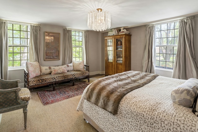 35 Old Redding Rd, Easton, CT 06612 - bedroom with a chandelier, carpet floors, and baseboards