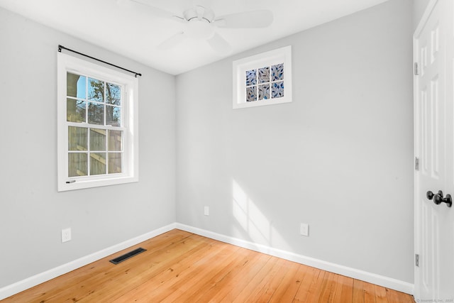 61 Longview Ave, Fairfield, CT 06824 - empty room featuring baseboards, ceiling fan, hardwood / wood-style floors, and visible vents