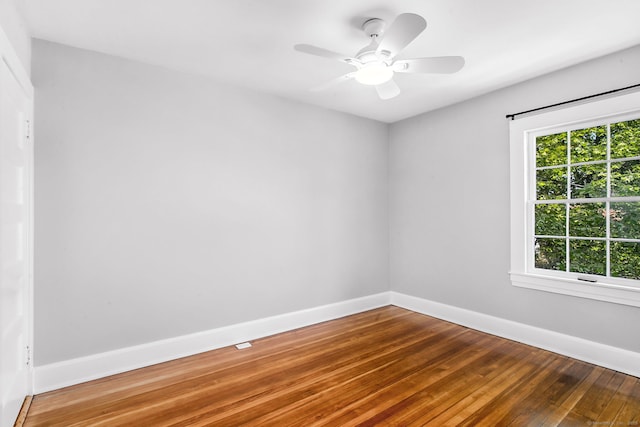61 Longview Ave, Fairfield, CT 06824 - unfurnished room featuring baseboards, a ceiling fan, and hardwood / wood-style flooring