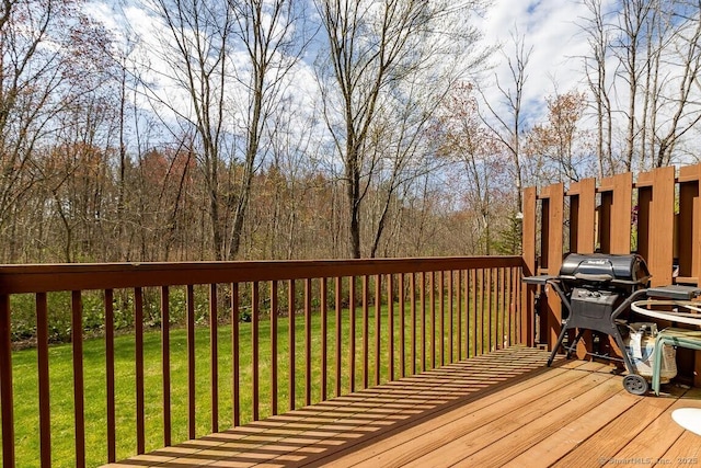 deck with a lawn