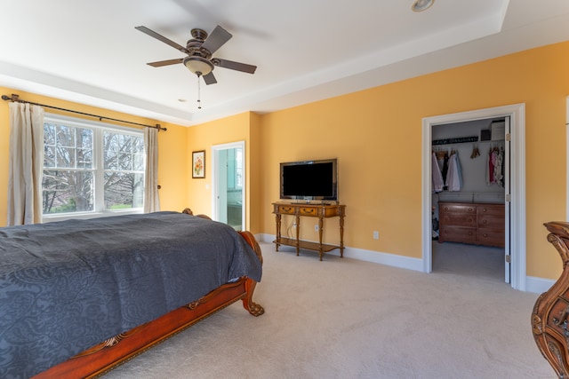 6 Holdridge Ct, Groton, CT 06355 - bedroom with baseboards, a raised ceiling, and light colored carpet