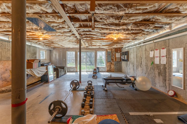 6 Holdridge Ct, Groton, CT 06355 - basement with plenty of natural light and electric panel