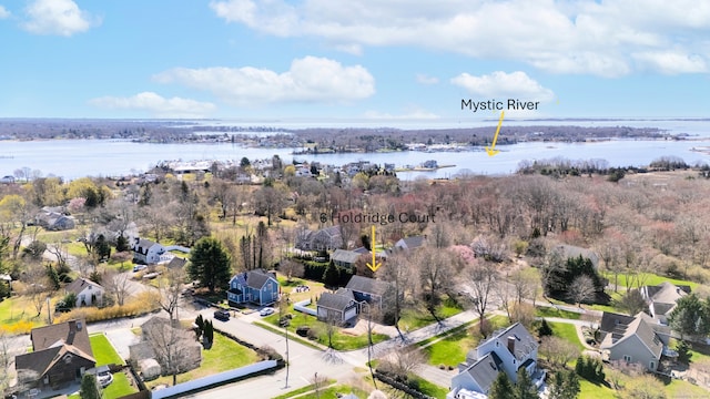 6 Holdridge Ct, Groton, CT 06355 - aerial view featuring a water view and a residential view