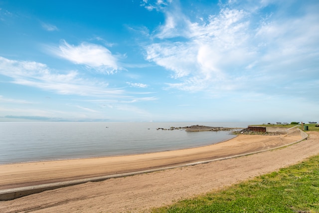 property view of water with a beach view