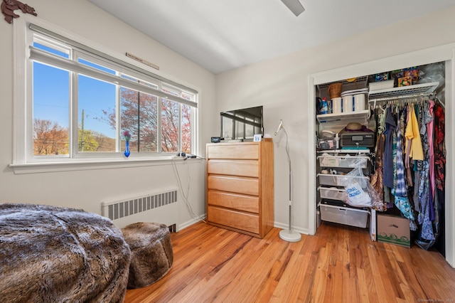 9 Berkshire Dr, Danbury, CT 06811 - bedroom with light wood-style floors, radiator, baseboards, and a closet
