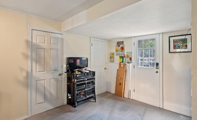 9 Berkshire Dr, Danbury, CT 06811 - doorway to outside featuring carpet floors