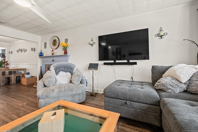 9 Berkshire Dr, Danbury, CT 06811 - living room with ornamental molding, wood finished floors, and visible vents