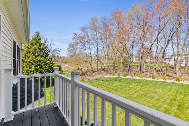 deck with a lawn
