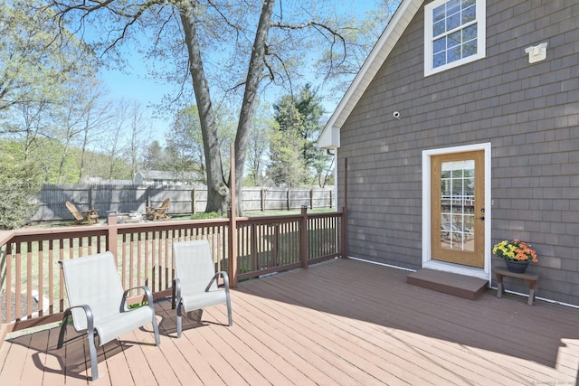 wooden deck with fence