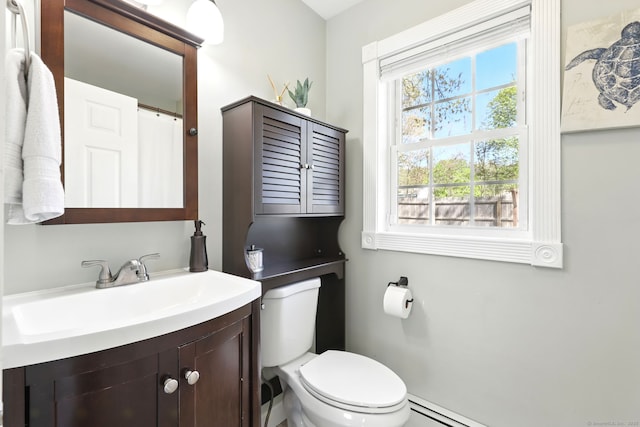 full bathroom featuring vanity and toilet