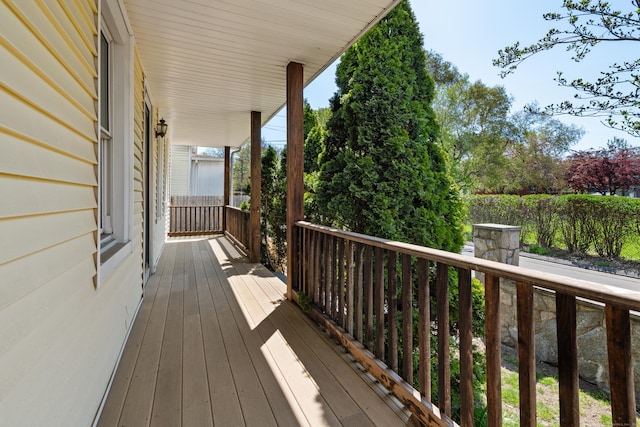 deck with covered porch