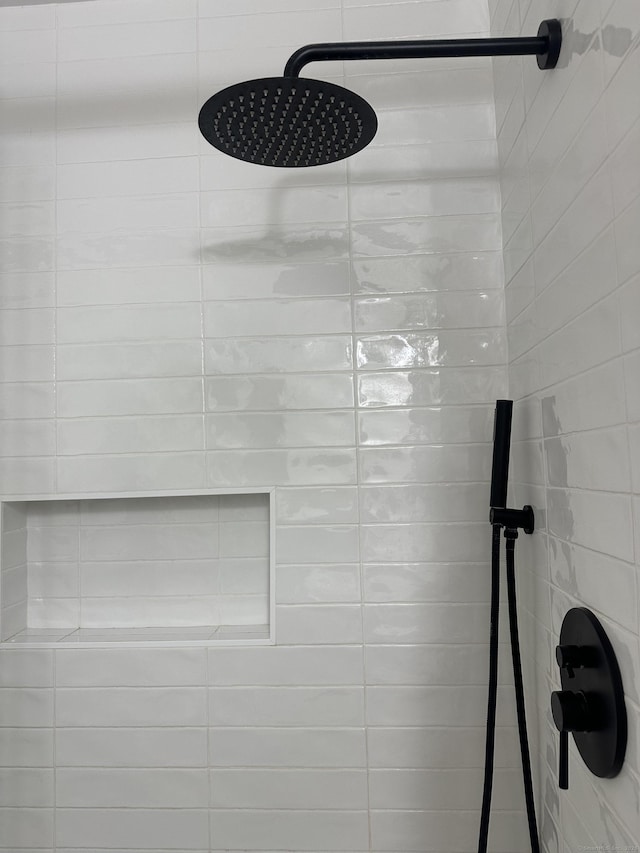 bathroom view of a tile shower