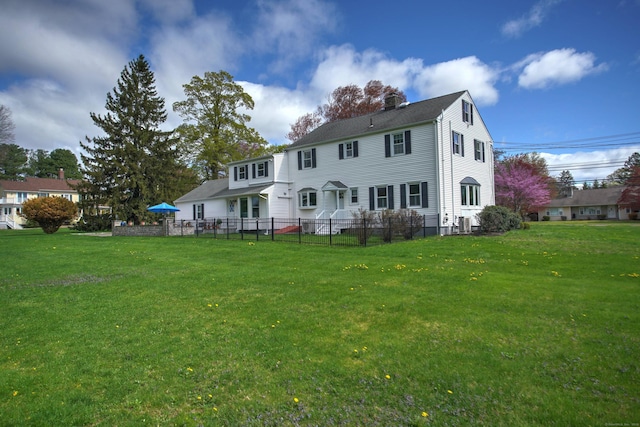 187 Sport Hill Rd, Easton, CT 06612 - view of front of house with a front lawn, fence, and a chimney