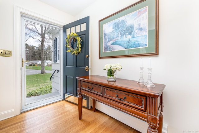 entryway featuring light wood-type flooring