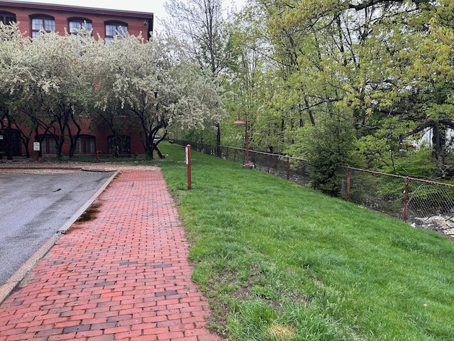 view of yard with fence