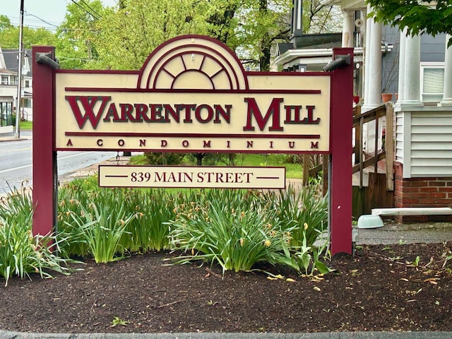 view of community sign