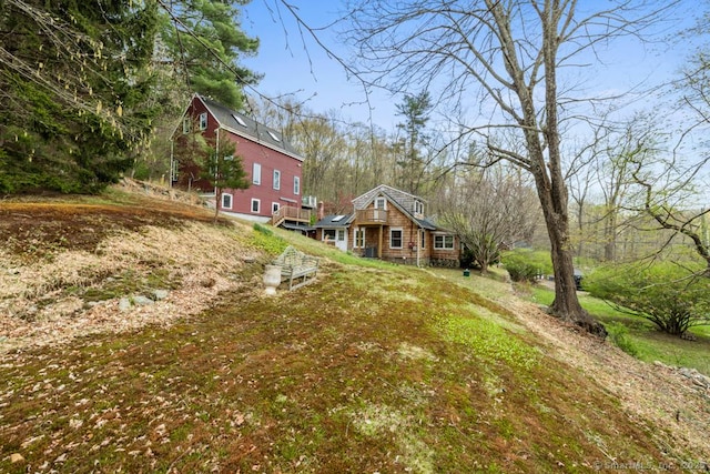 view of yard featuring a deck