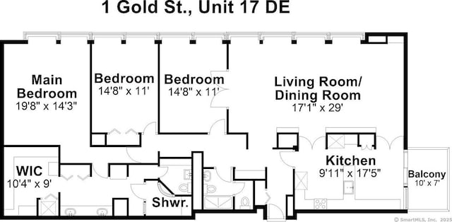 1 Gold St Unit 17De, Hartford, CT 06103 - floor plan / room layout